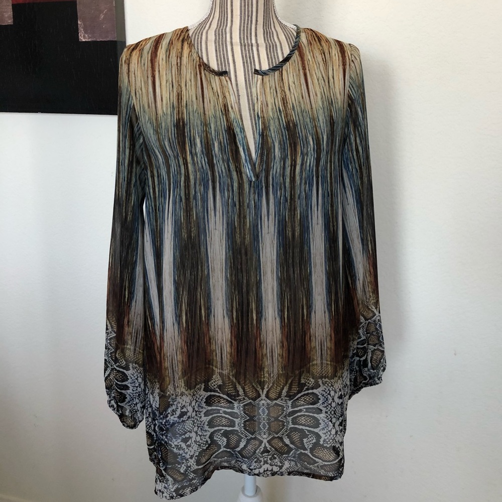 Karen Kane Sheer Long-Sleeve Tunic